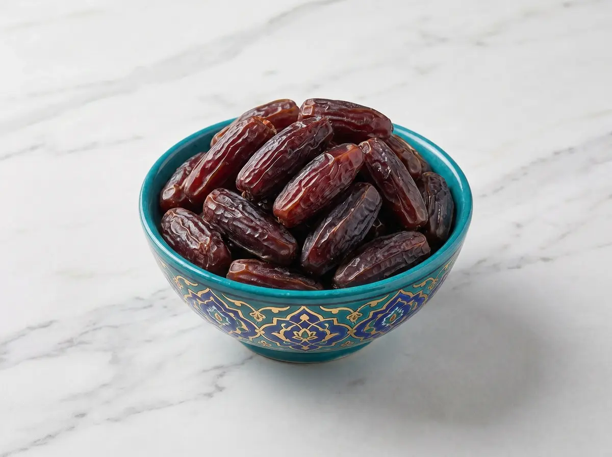 Piarom dates, export grade, pictured as a graded inspection specimen